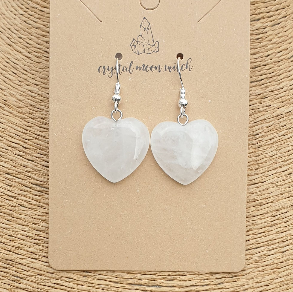 Thumbnail: Clear Quartz heart earings 