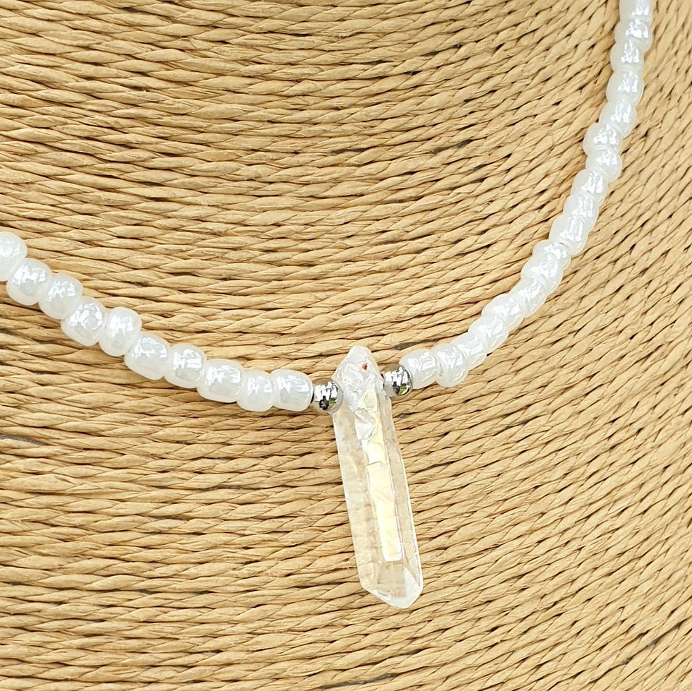 Thumbnail: Angel Aura Quartz necklace PEARL