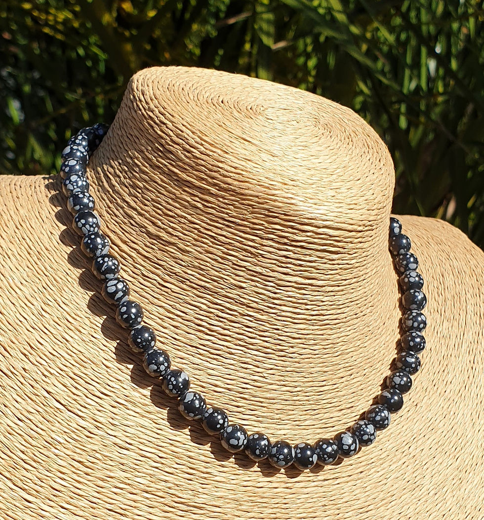 Thumbnail: Snowflake Obsidian necklace 