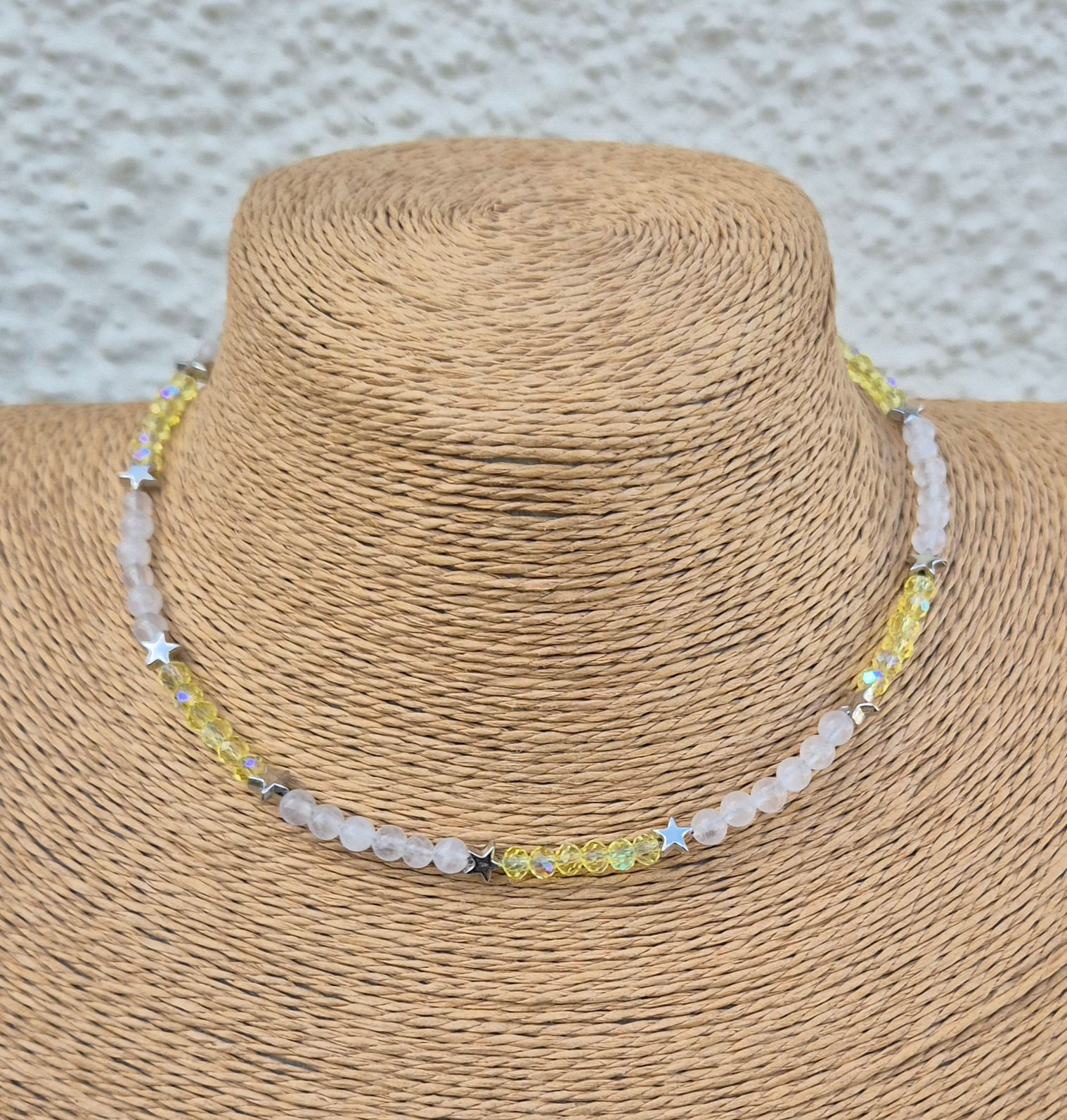 Clear Quartz star Necklace Choker