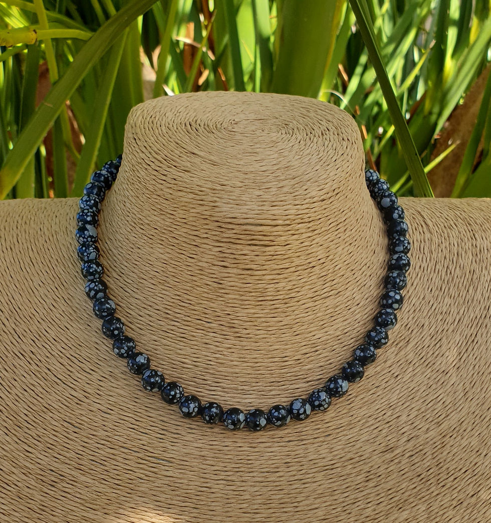 Thumbnail: Snowflake Obsidian necklace 