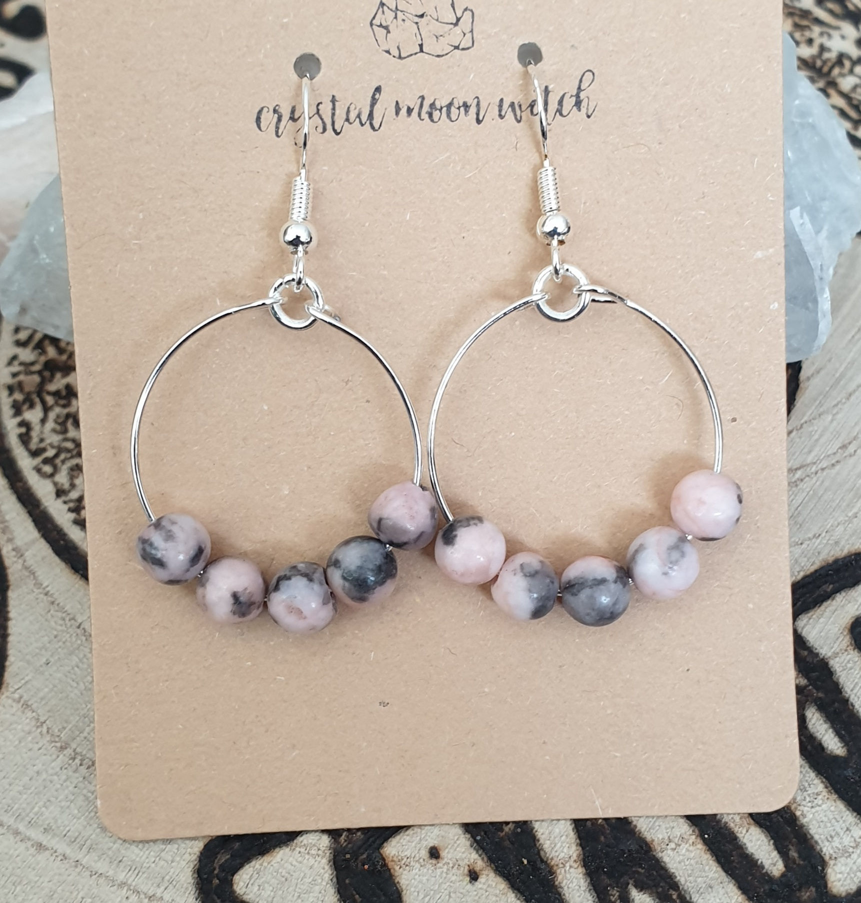 Pink Zebra Jasper earings 