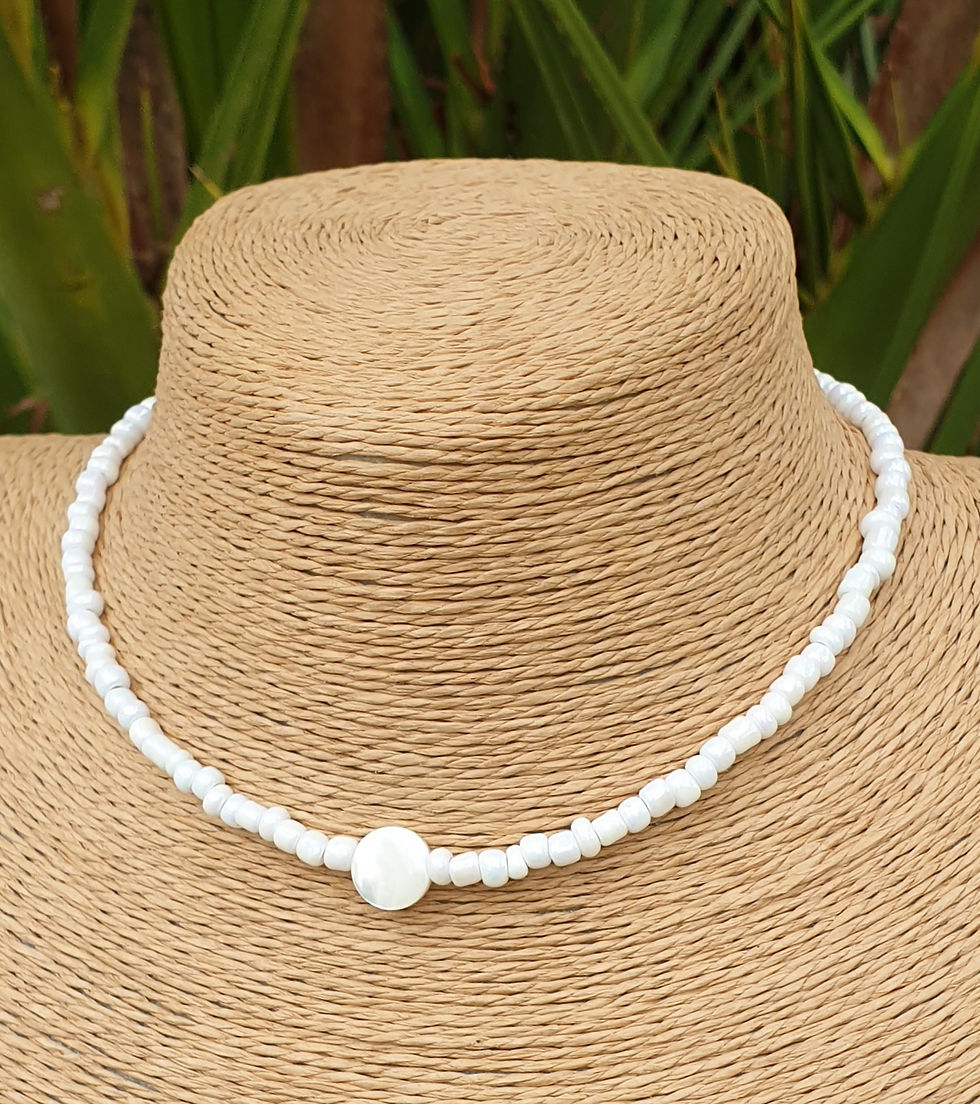 Thumbnail: Mother of Pearl choker necklace 
