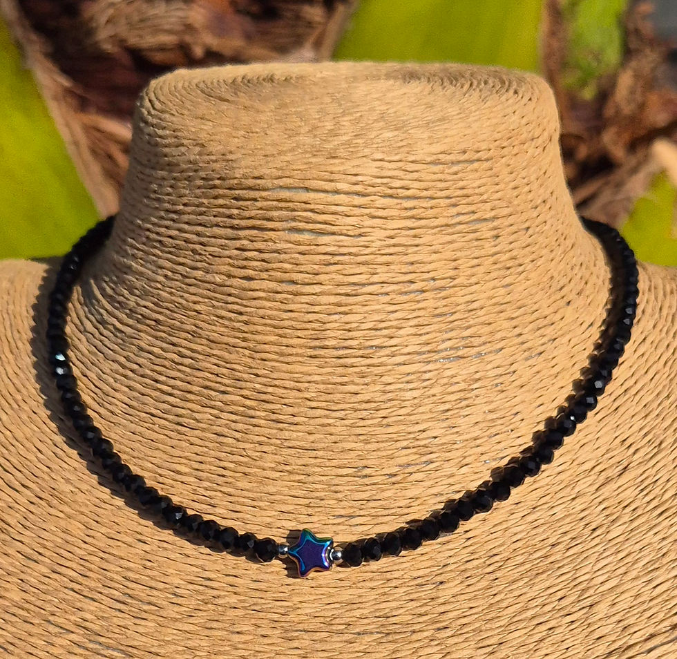 Thumbnail: Glass Crystal Star Necklace Choker 