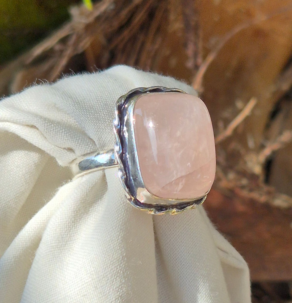 Thumbnail: Rose Quartz Ring Size O