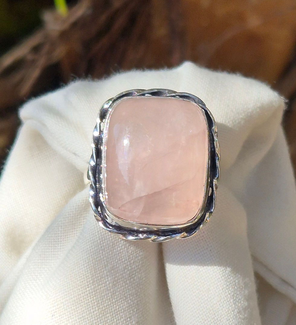 Thumbnail: Rose Quartz Ring Size O