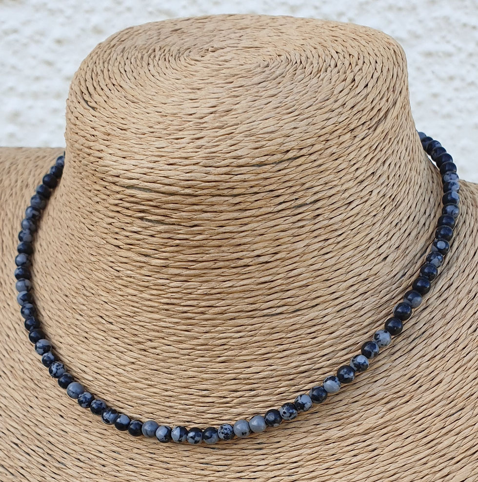Thumbnail: Snowflake Obsidian necklace 