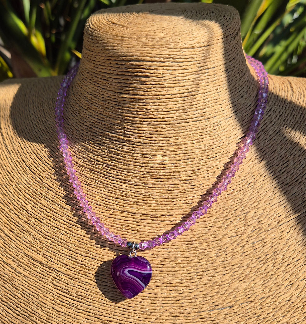 Thumbnail: Purple Agate heart Necklace 