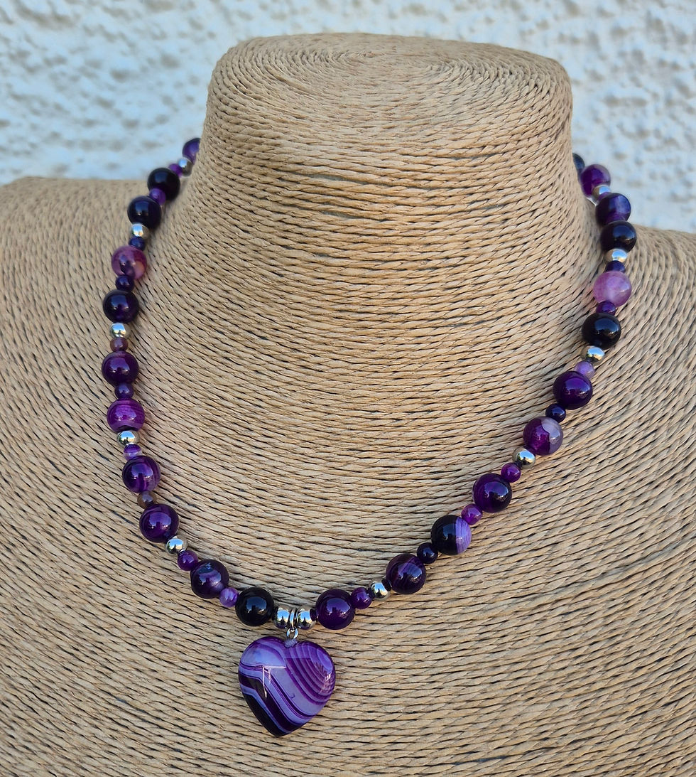 Thumbnail: Purple Agate heart Necklace 