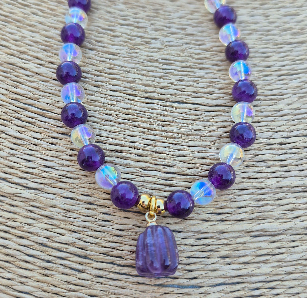 Thumbnail: Amethyst pumpkin Bracelet Halloween ~ GOLD 