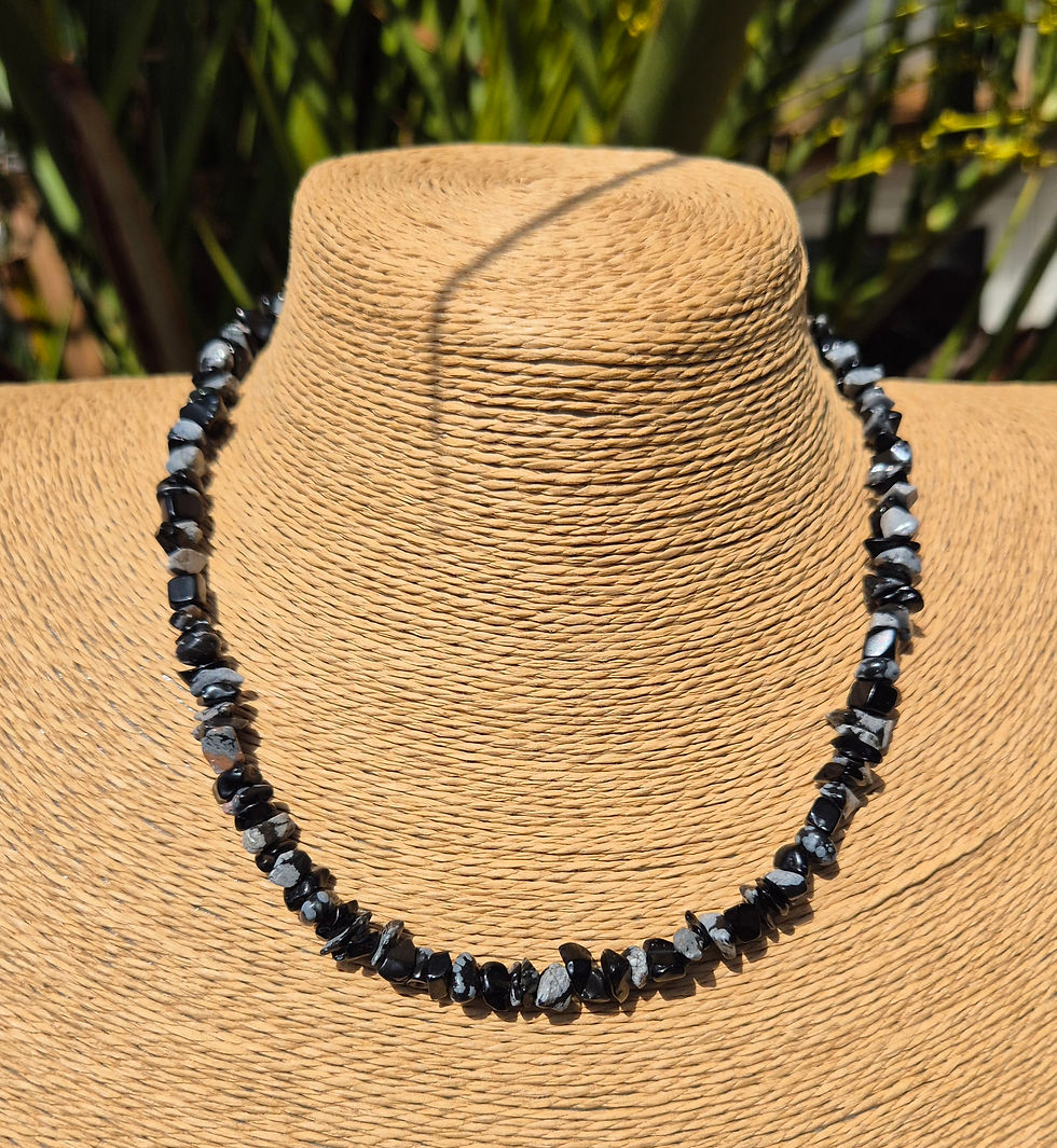 Thumbnail: Snowflake Obsidian necklace 