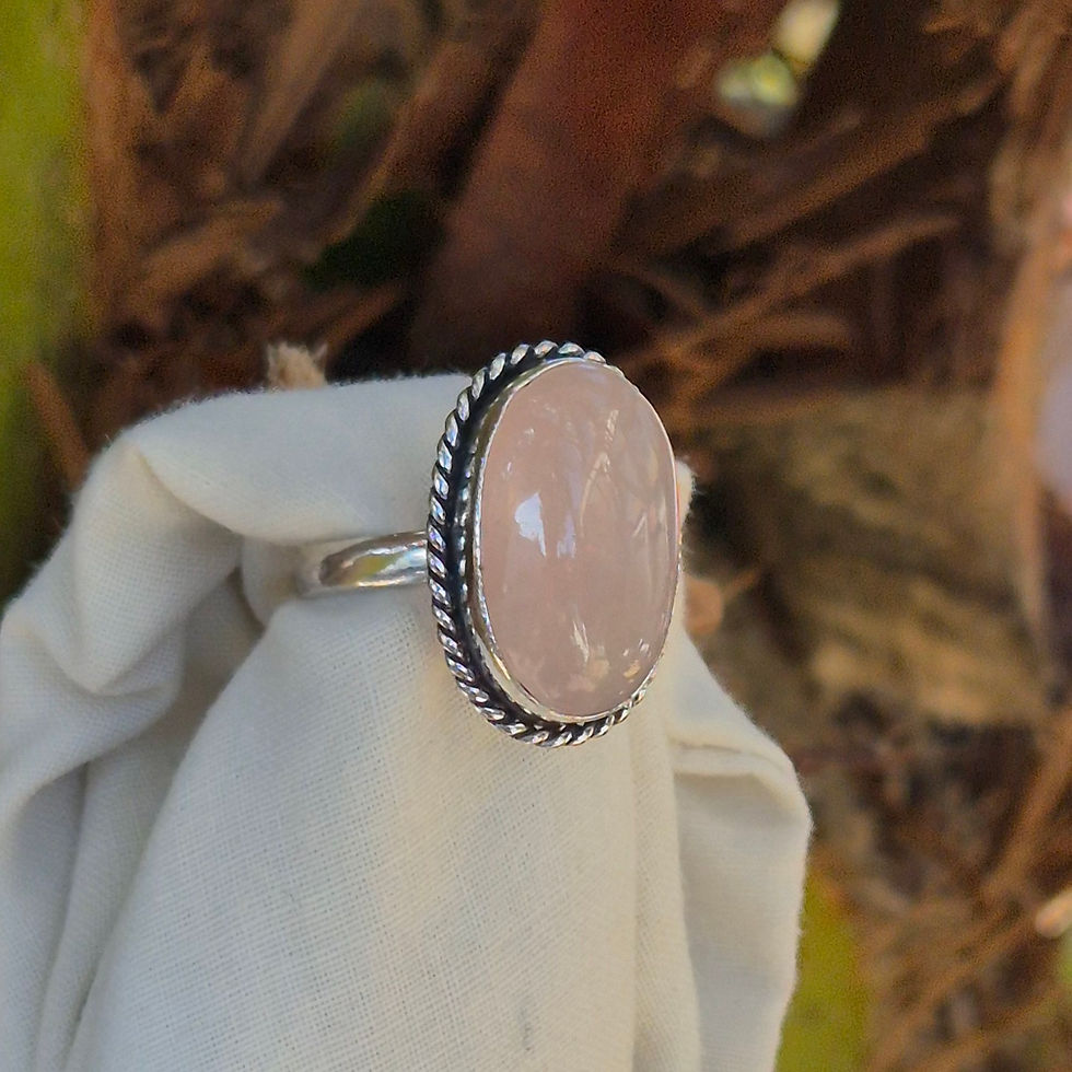 Thumbnail: Rose Quartz Ring Size O