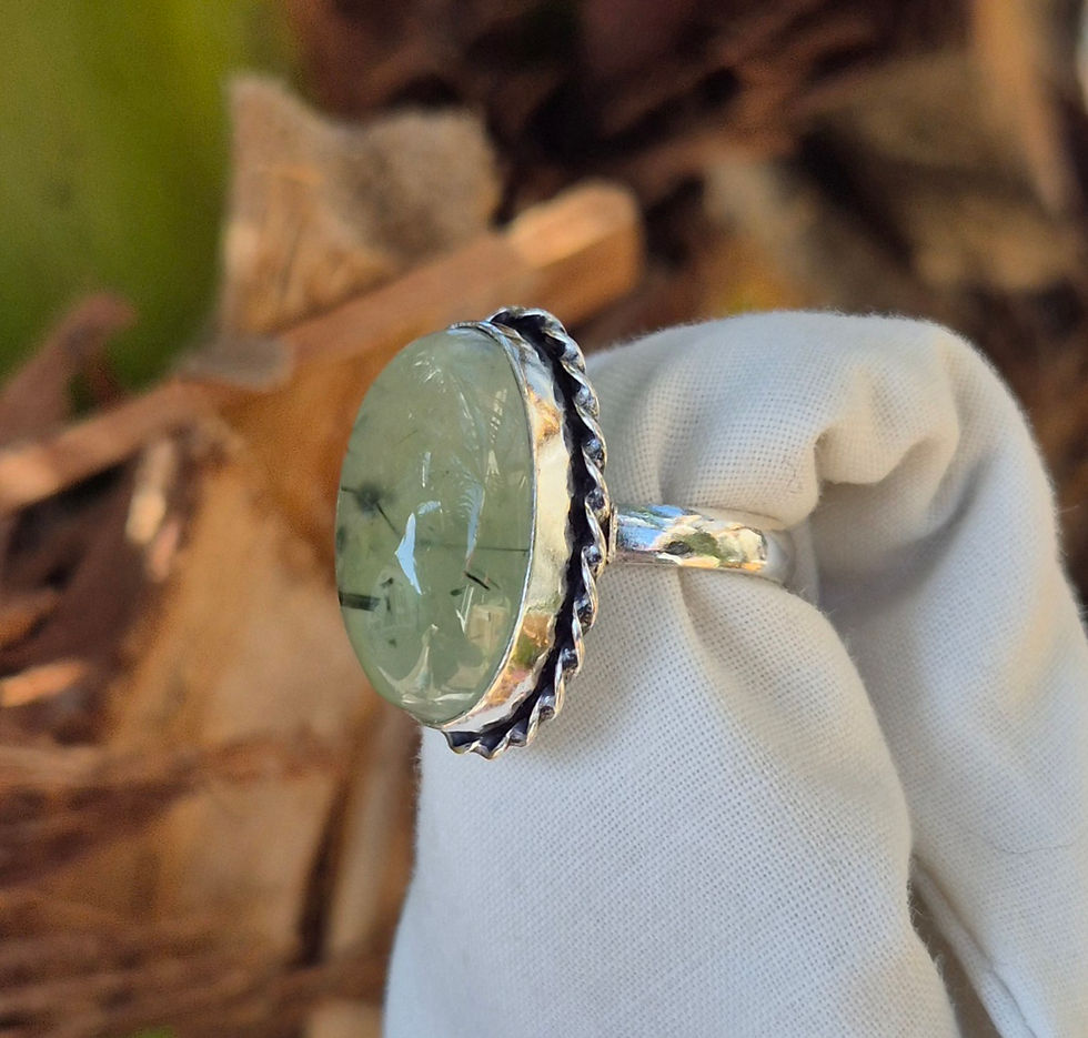 Thumbnail: Prehnite Ring Size Q 