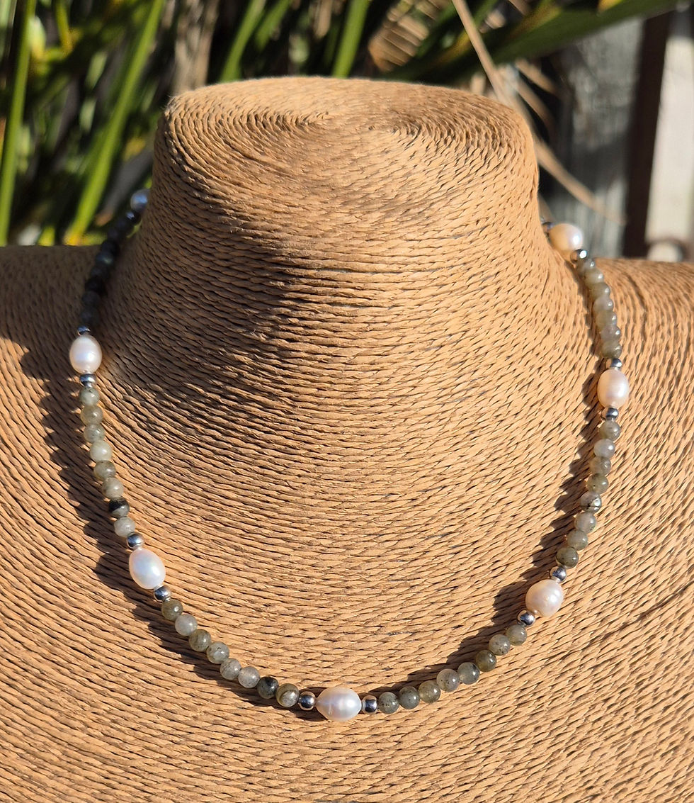 Thumbnail: Labradorite Freshwater Pearl Necklace 