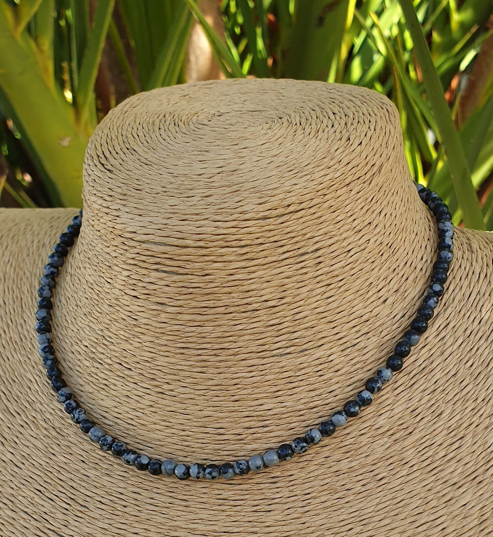 Thumbnail: Snowflake Obsidian necklace 