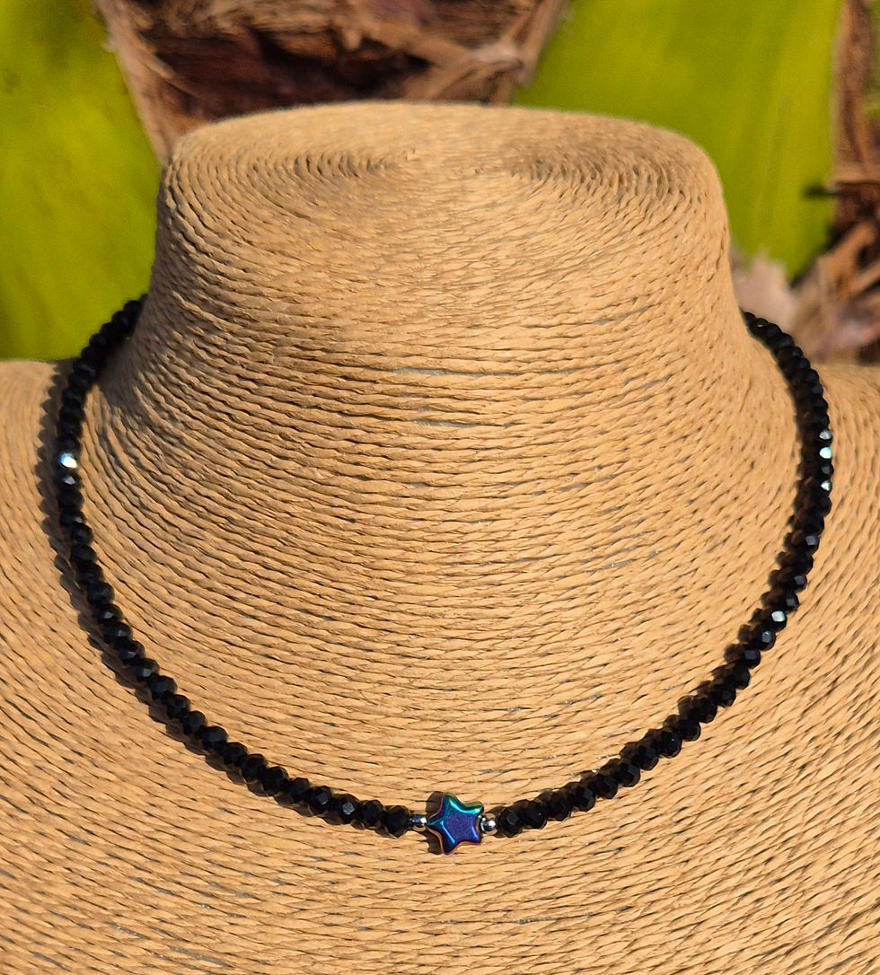 Thumbnail: Glass Crystal Star Necklace Choker 
