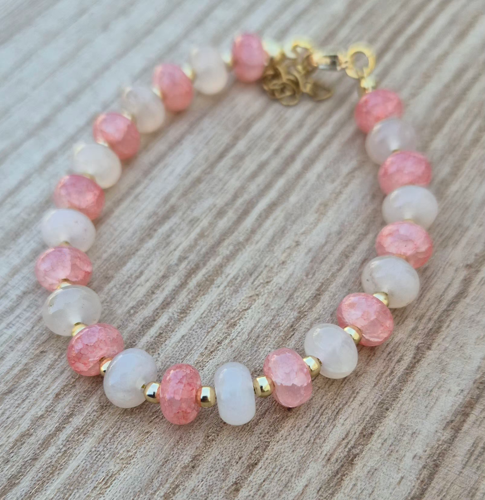 White Jade Bracelet ~ GOLD