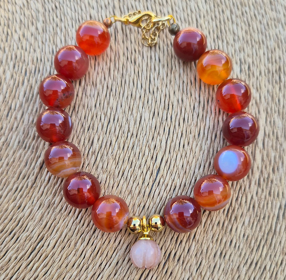 Thumbnail: Carnelian Pumpkin Bracelet Halloween 