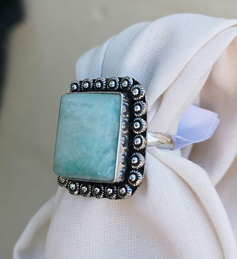 Thumbnail: Amazonite ring size Q