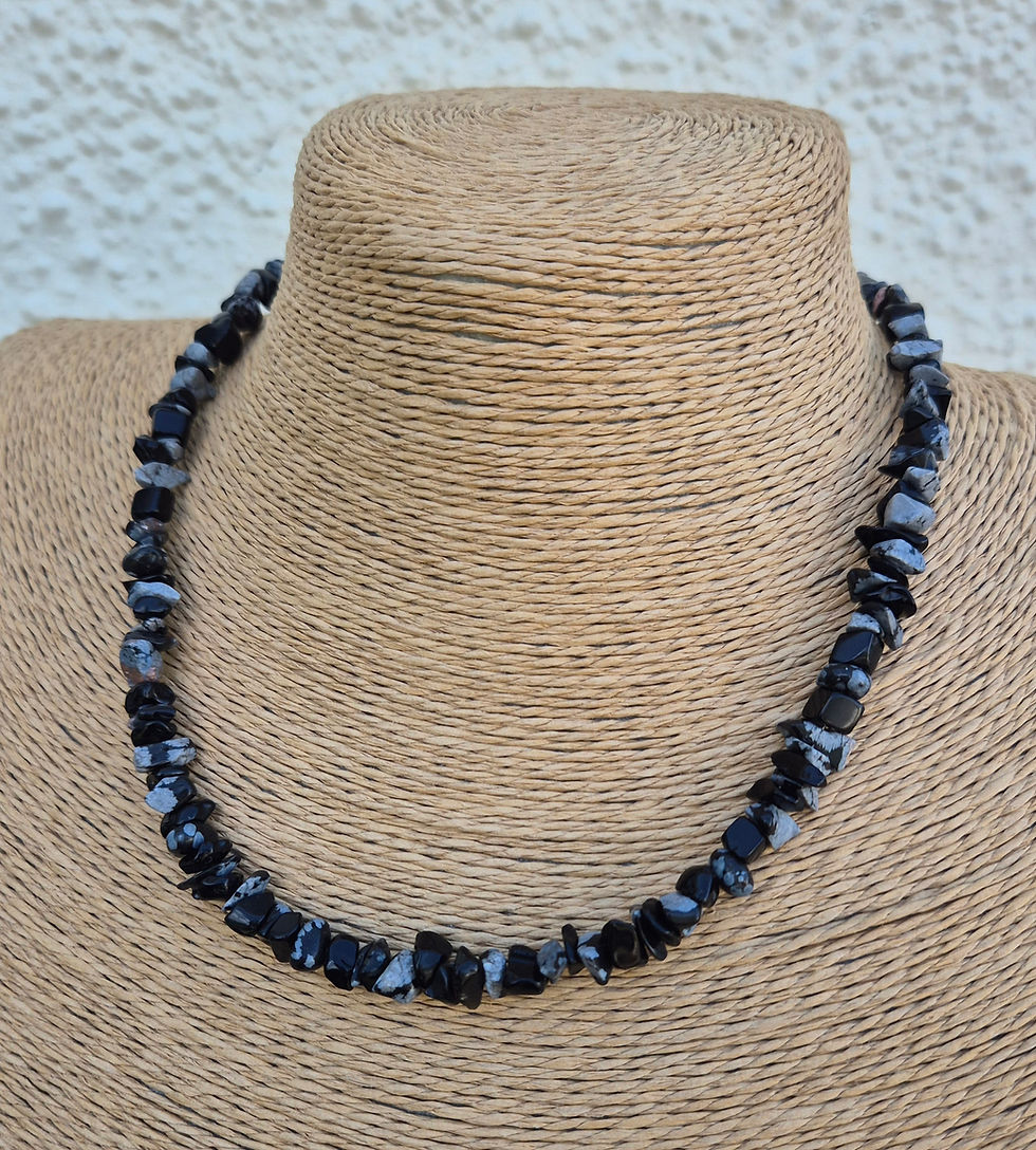 Thumbnail: Snowflake Obsidian necklace 
