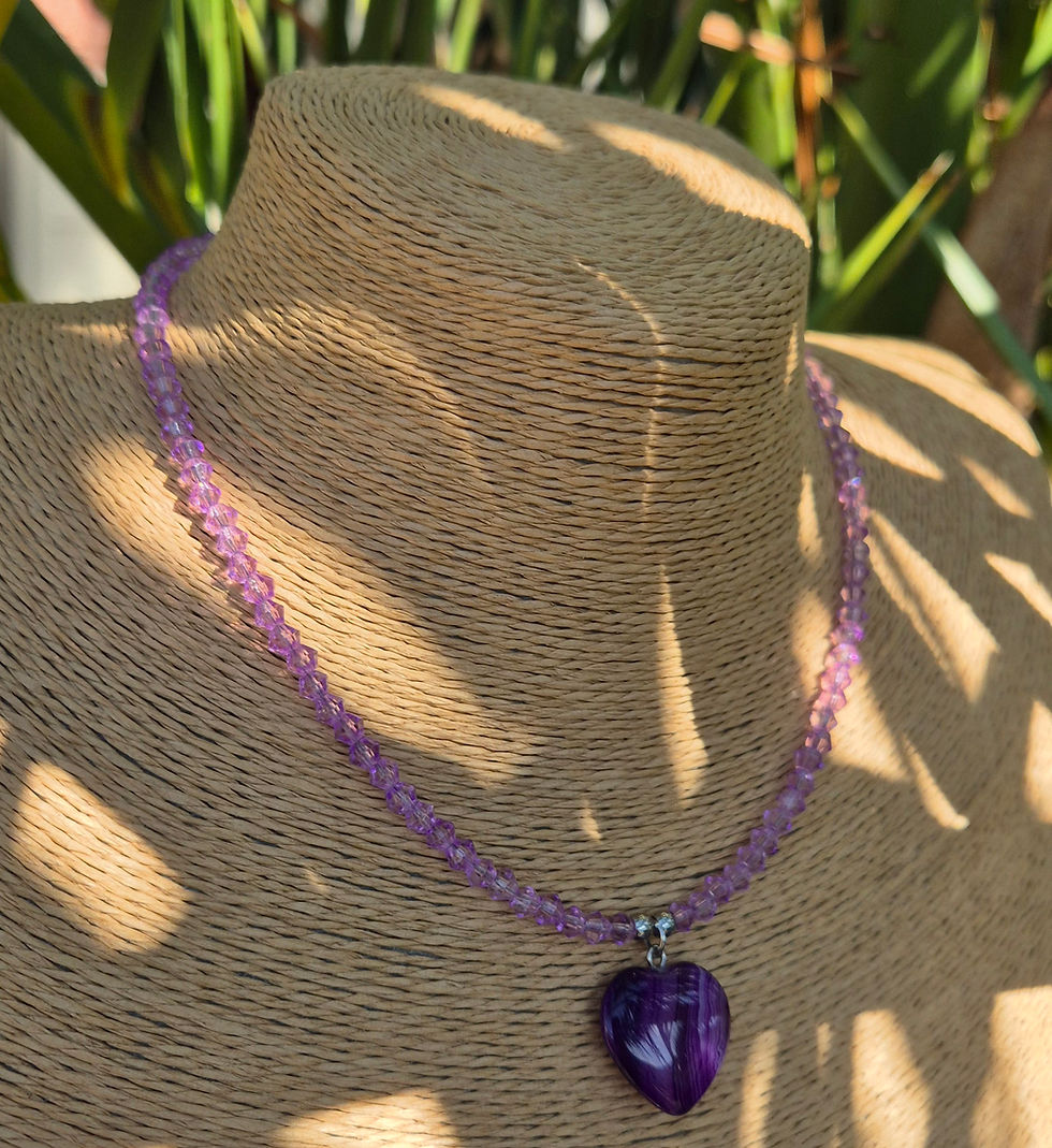 Thumbnail: Purple Agate heart Necklace 