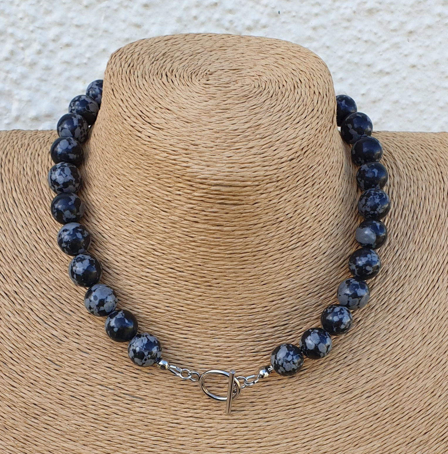 Snowflake Obsidian necklace 