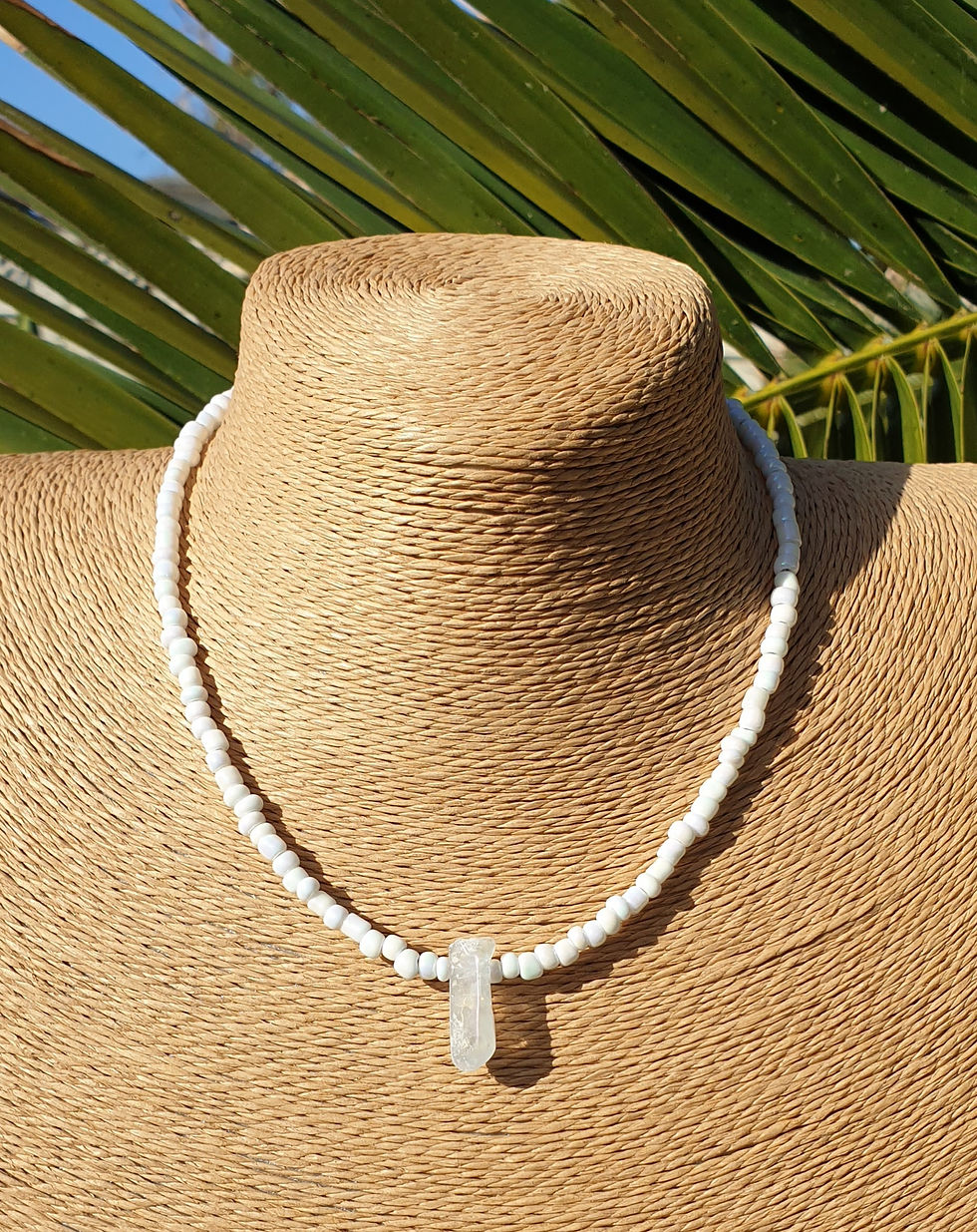 Thumbnail: Angel Aura Quartz necklace WHITE 