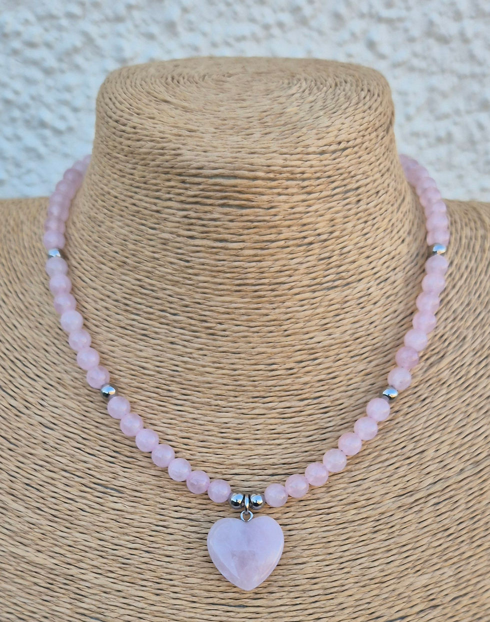 Thumbnail: Rose Quartz heart Necklace 