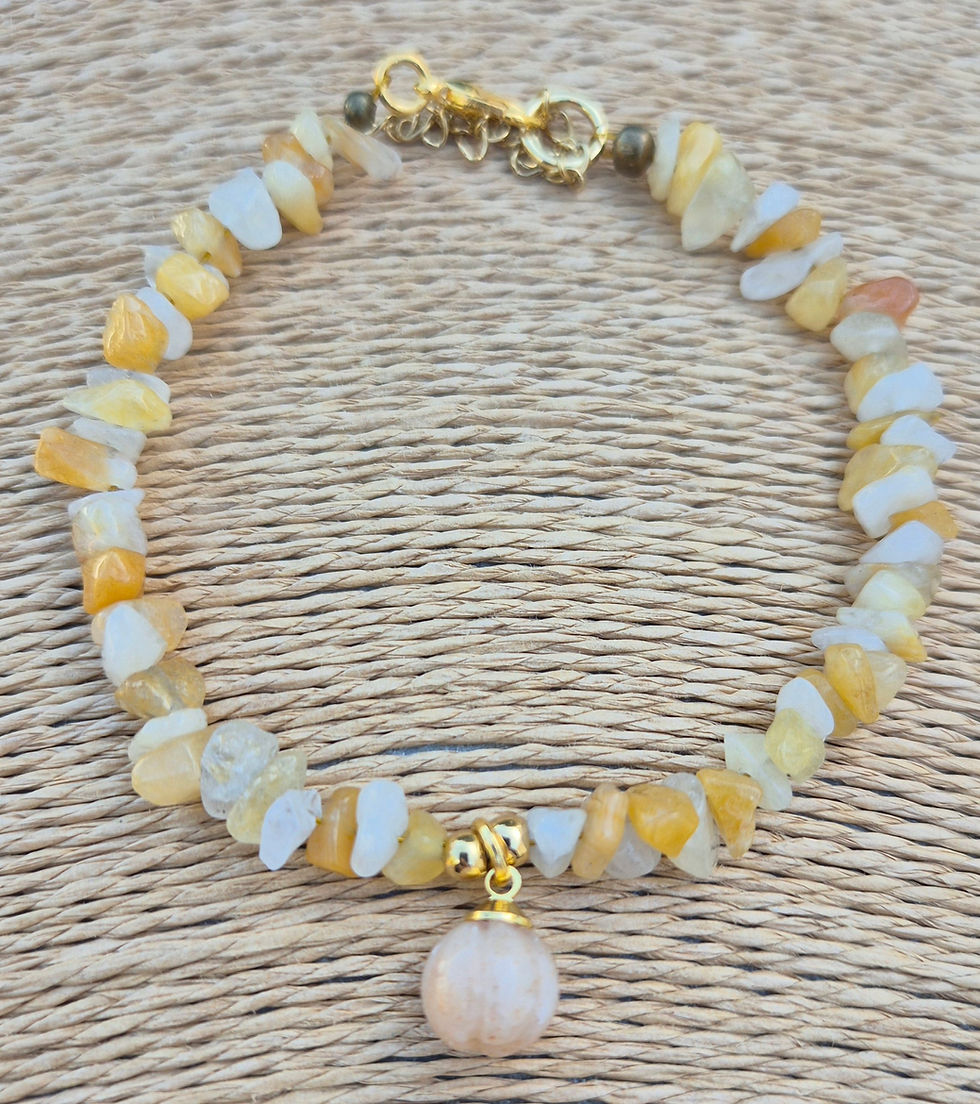 Thumbnail: Yellow Jade Pumpkin Bracelet Halloween 