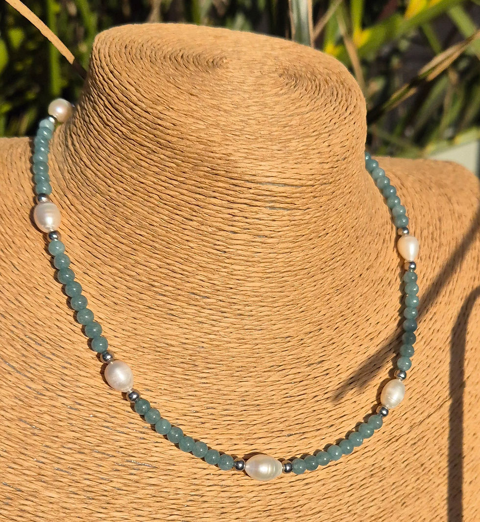 Thumbnail: Aquamarine Freshwater Pearl Necklace 