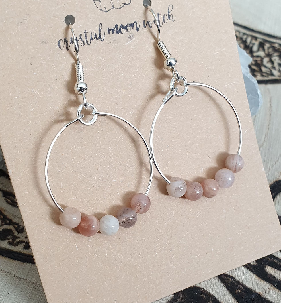 Thumbnail: Peach Moonstone Earings 