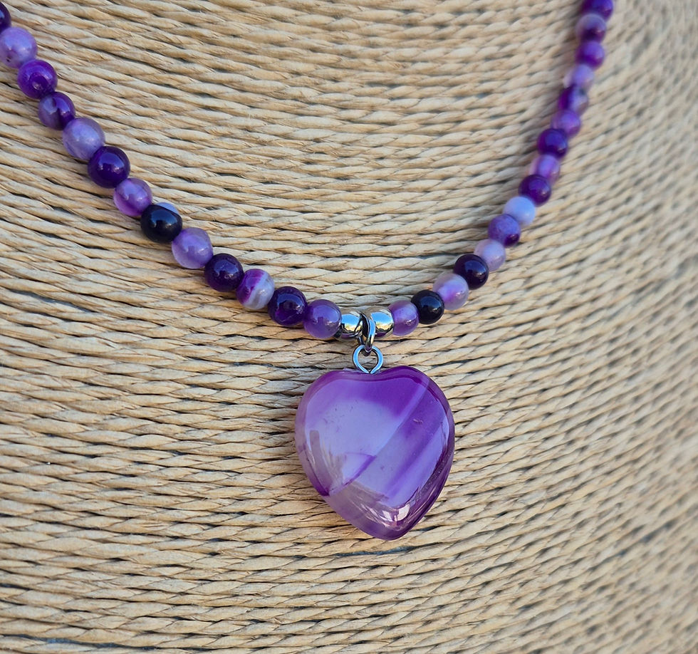 Thumbnail: Purple Agate heart Necklace 