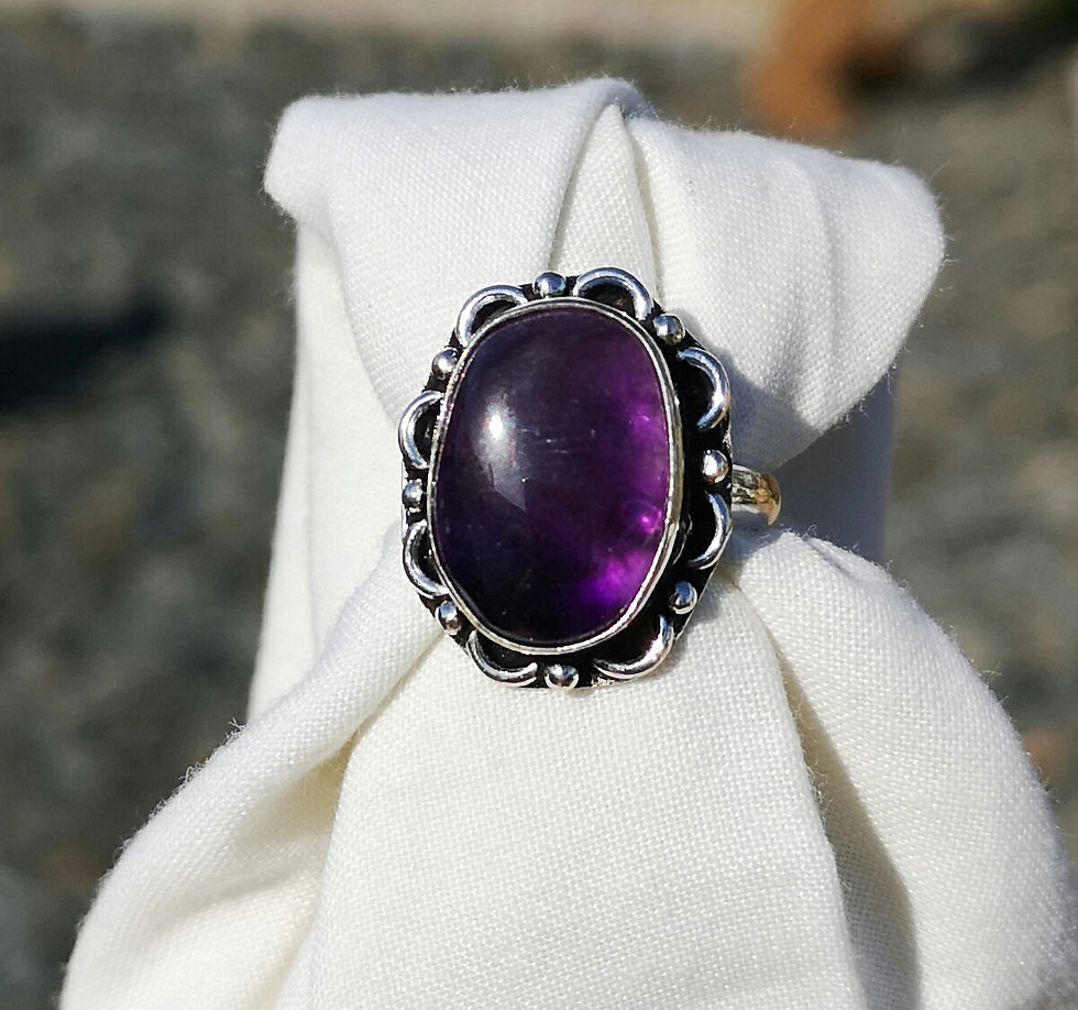 Thumbnail: Amethyst ring size P 