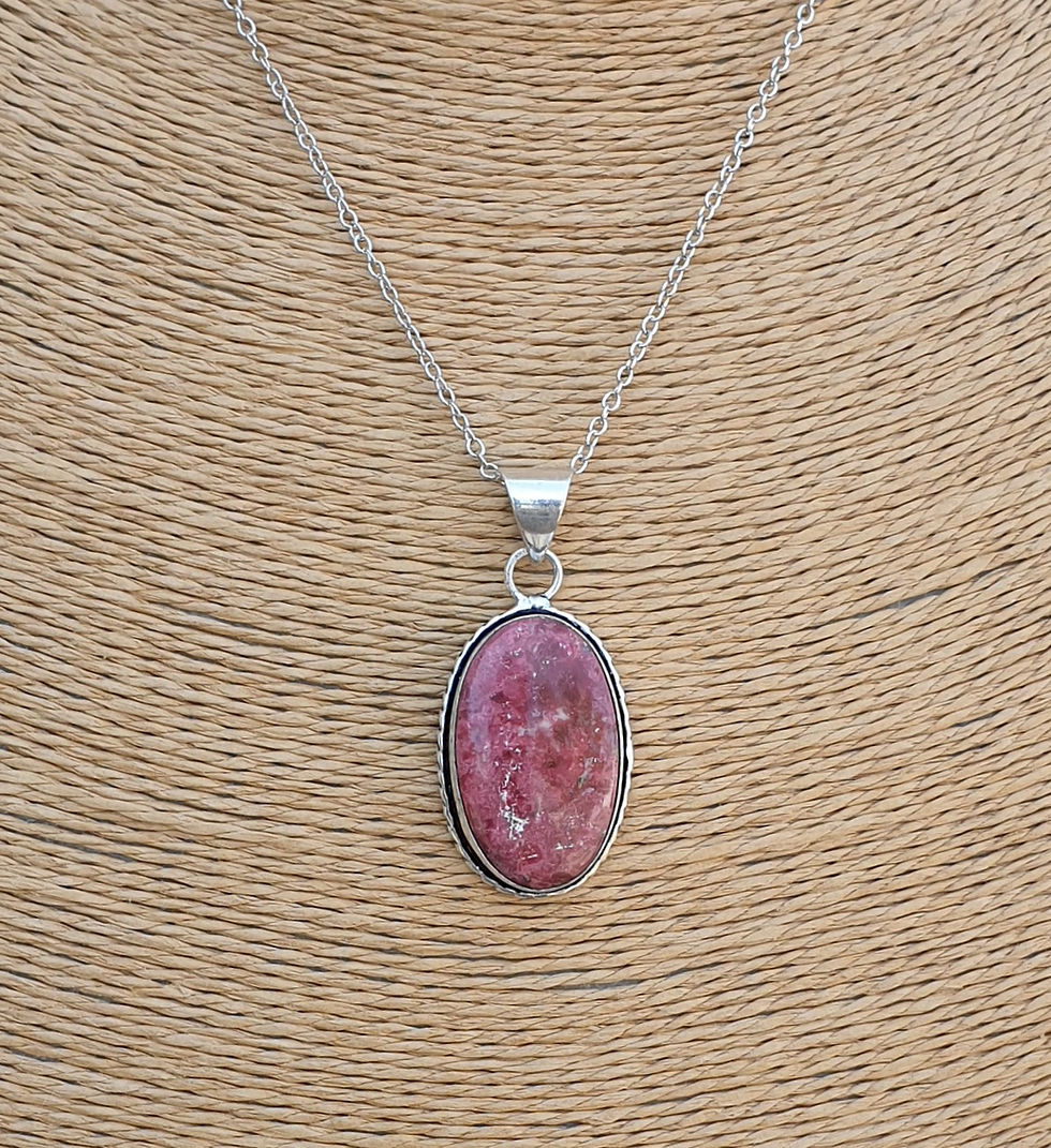 Thumbnail: Thulite necklace 