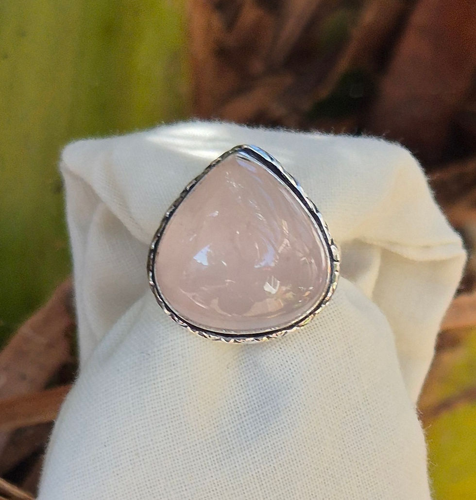 Thumbnail: Rose Quartz Ring Size L