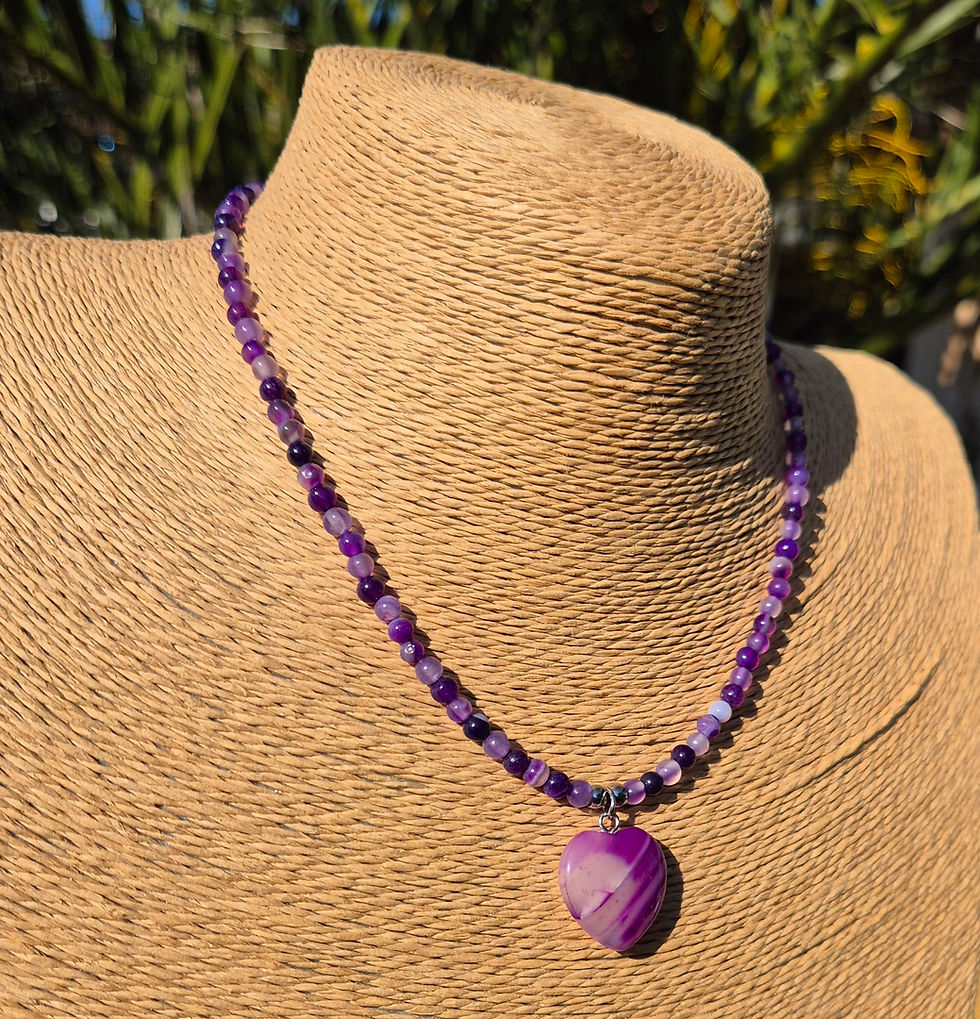 Thumbnail: Purple Agate heart Necklace 