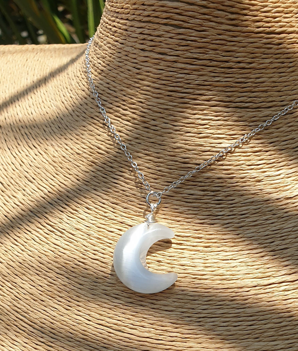Thumbnail: Selenite Moon necklace 