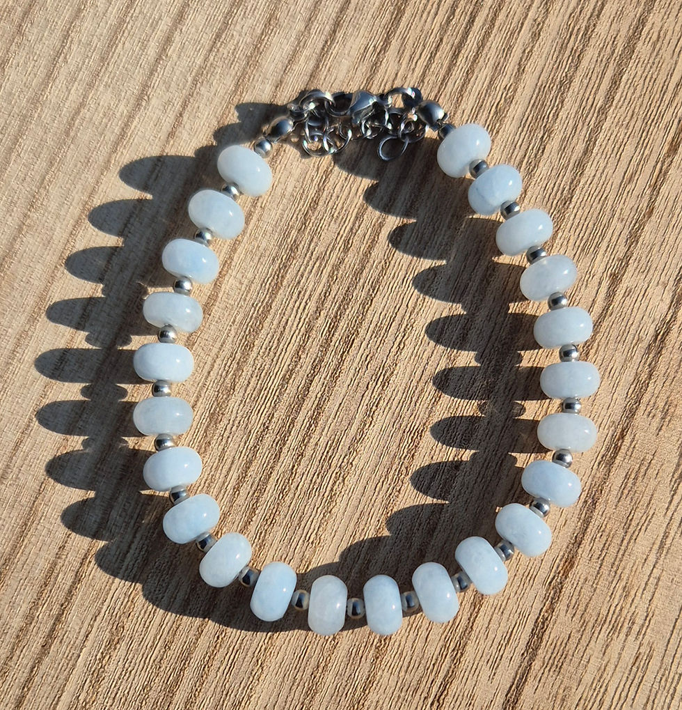Thumbnail: Aquamarine Bracelet ~ SILVER 