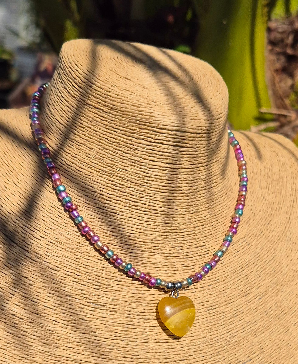 Thumbnail: Yellow Agate heart Necklace 