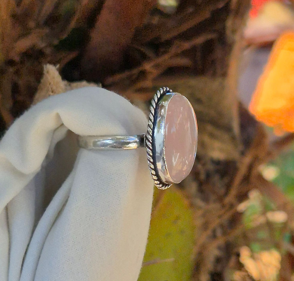 Thumbnail: Rose Quartz Ring Size O