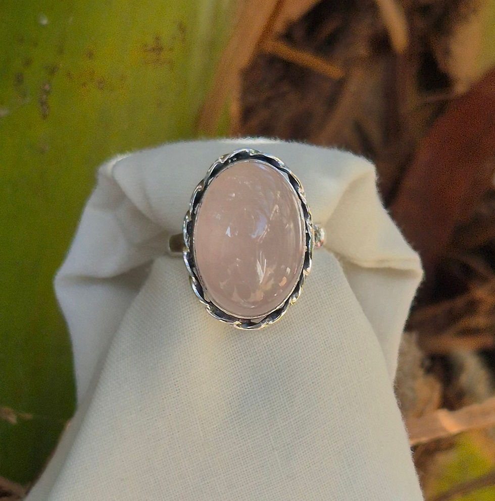 Thumbnail: Rose Quartz Ring Size Q