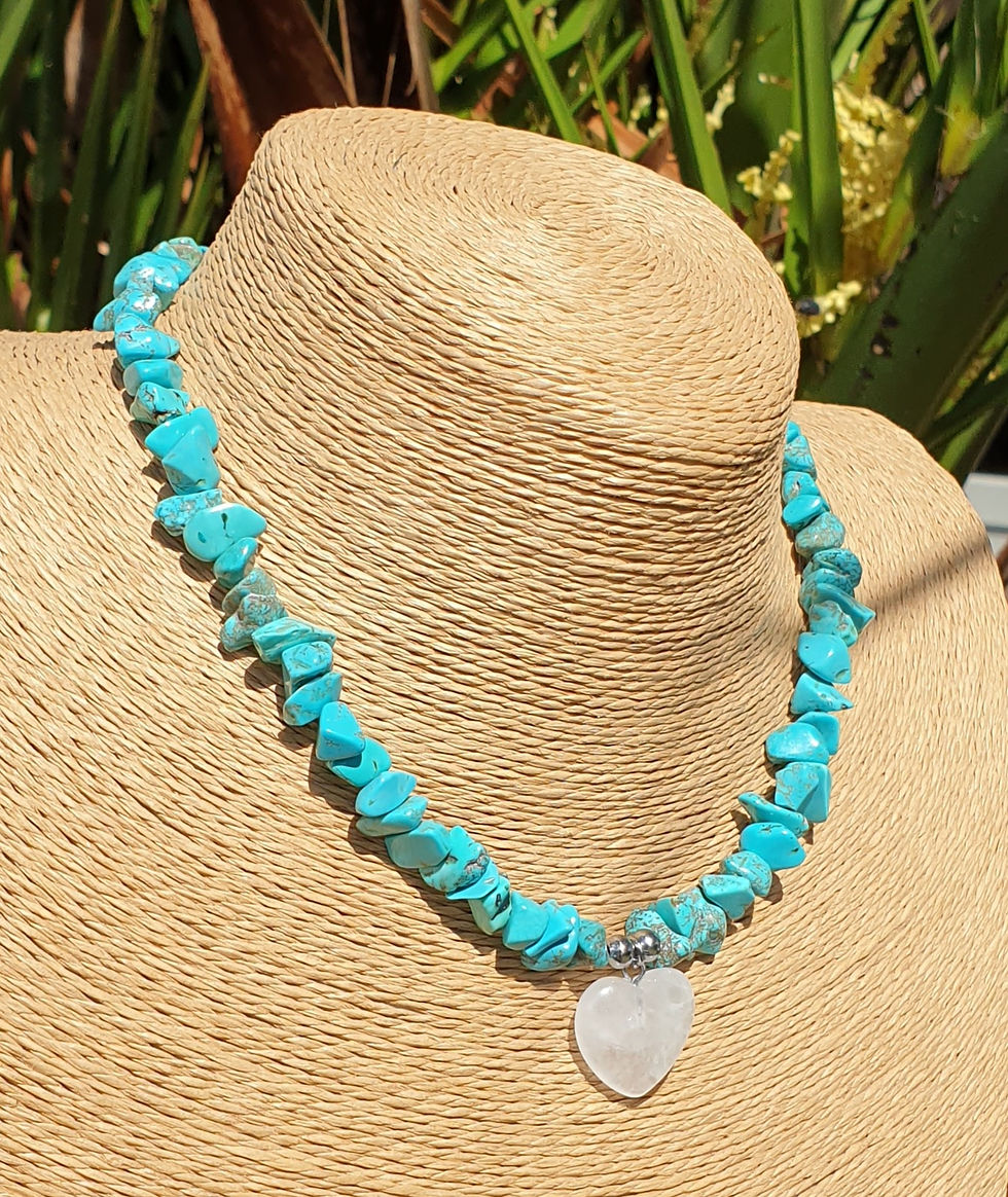 Thumbnail: Turquoise Howlite heart necklace 