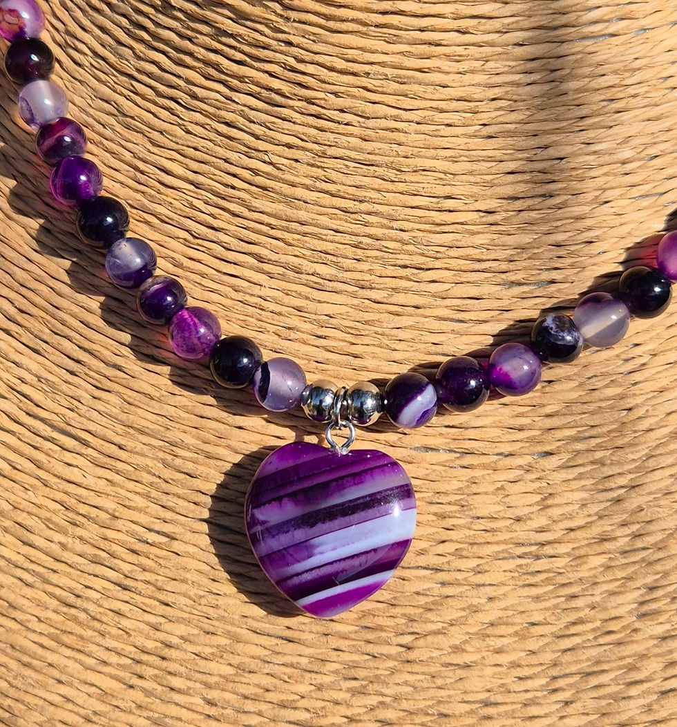 Thumbnail: Purple Agate heart Necklace 