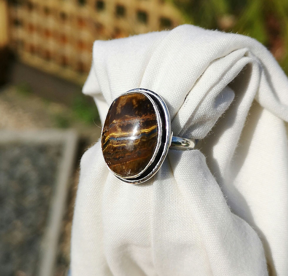 Thumbnail: Tigers eye ring size P 