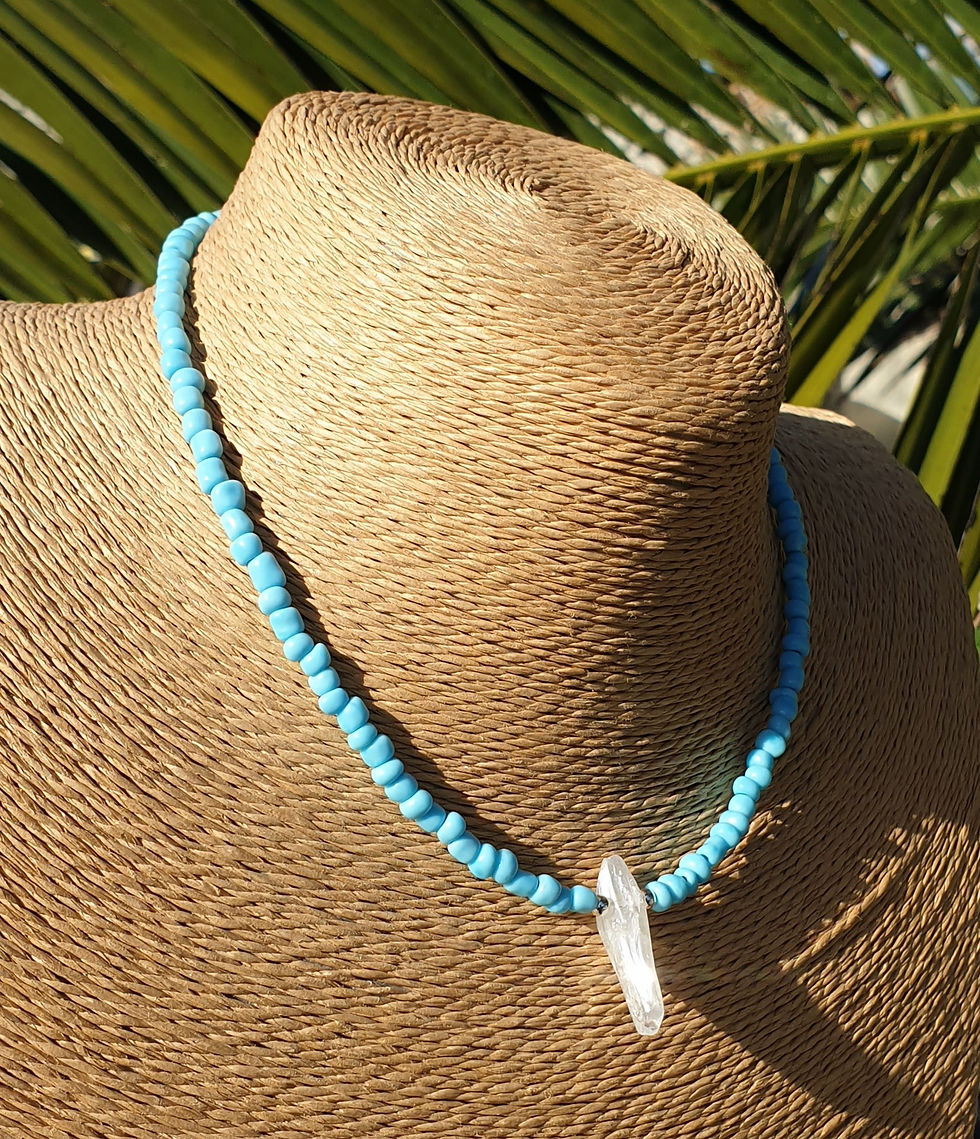 Thumbnail: Angel Aura Quartz necklace LIGHT BLUE 