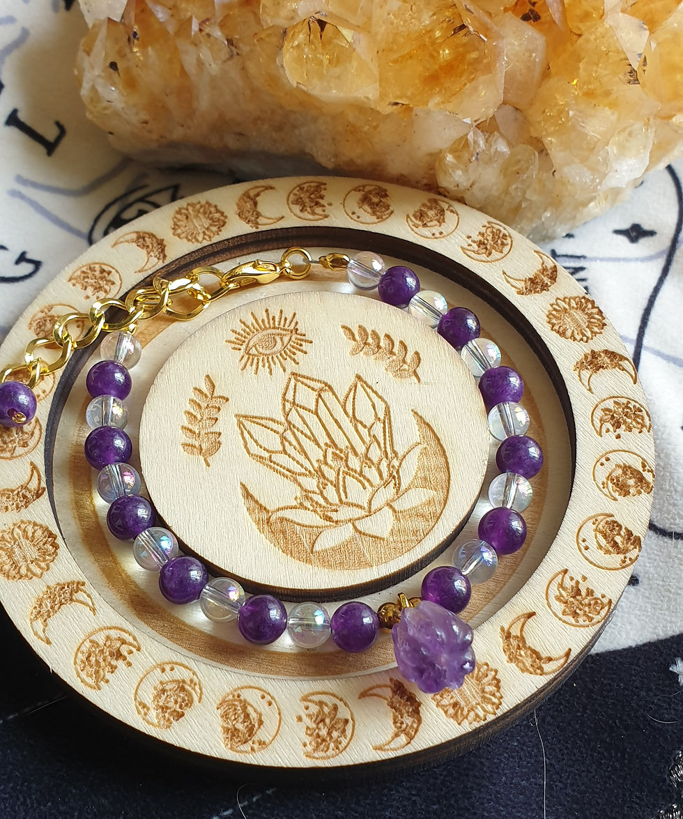 Thumbnail: Amethyst pumpkin Bracelet Halloween ~ GOLD 