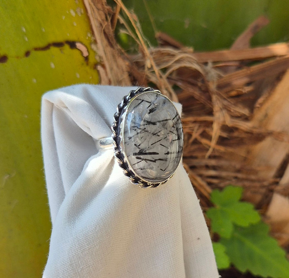 Thumbnail: Tourmaline Quartz Ring Size V