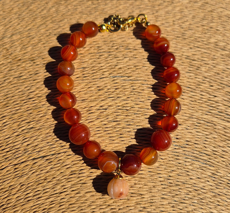 Thumbnail: Carnelian Pumpkin Bracelet Halloween 