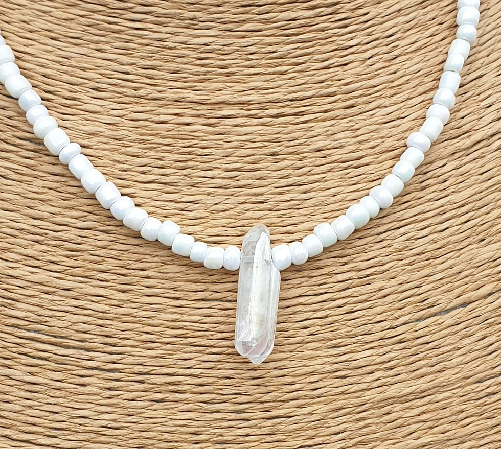 Thumbnail: Angel Aura Quartz necklace WHITE