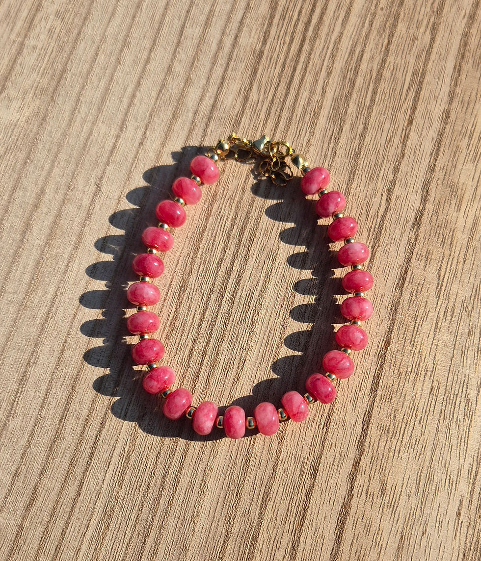 Thumbnail: Pink Tourmaline Bracelet ~ Gold 